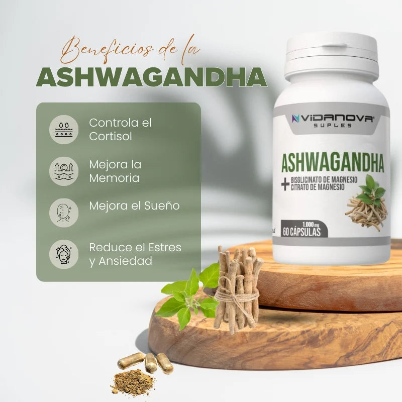 Ashwagandha™ + Magnesio 1000mg - 60 Cápsulas