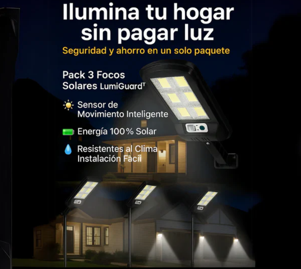 LumiFoco™ Focos Solares Inteligentes - OFERTA 3x1