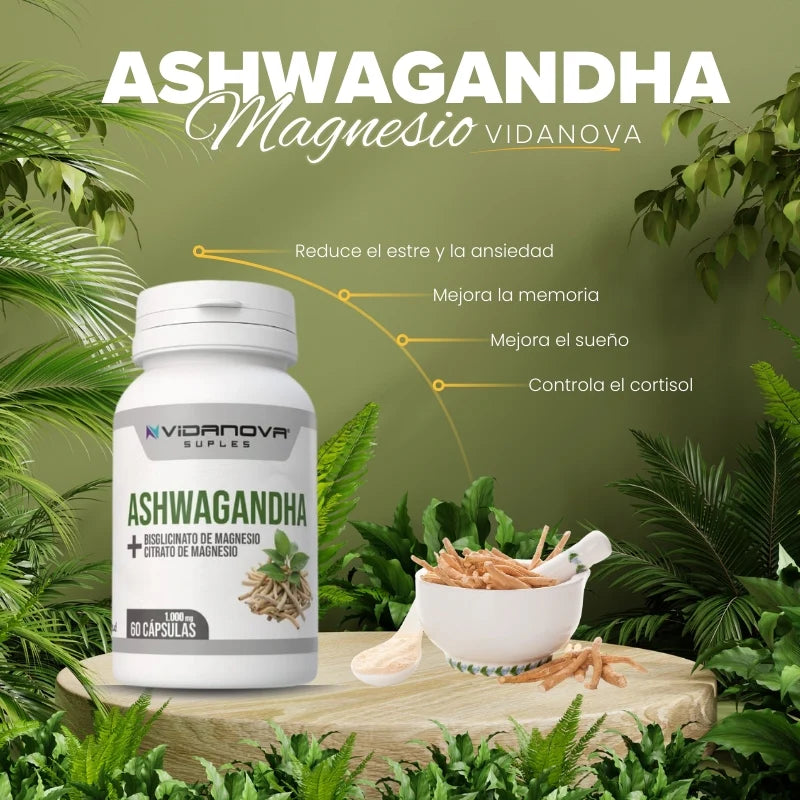 Ashwagandha™ + Magnesio 1000mg - 60 Cápsulas